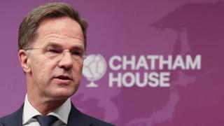 El secretario general de la OTAN, Mark Rutte, durante su discurso de este lunes en Londres