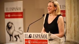 La vicepresidenta y consejera de Familia e Igualdad de Oportunidades, Isabel Blanco, durante su intervención en el foro 'Desafíos municipales en Castilla y León: envejecimiento, inmigración y sostenibilidad'