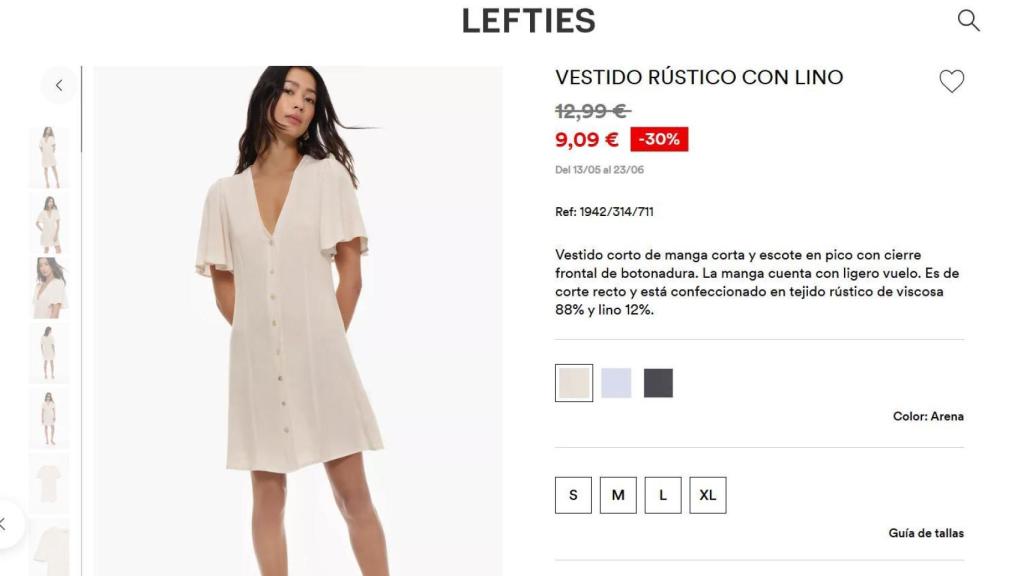 Vestido rebajado de Lefties.