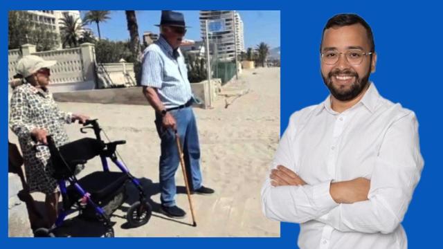 Vecinos sin pasarela provisional desde 2018 en el Paseo de Niza y el subdelegado del Gobierno, Juan Antonio Nieves.