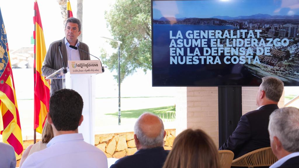 Carlos Mazón este lunes en la presentación de la ley de Costas en la Vila Joiosa.