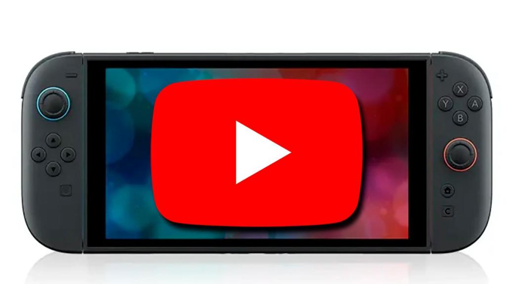 Fotomontaje de YouTube y la Switch 2