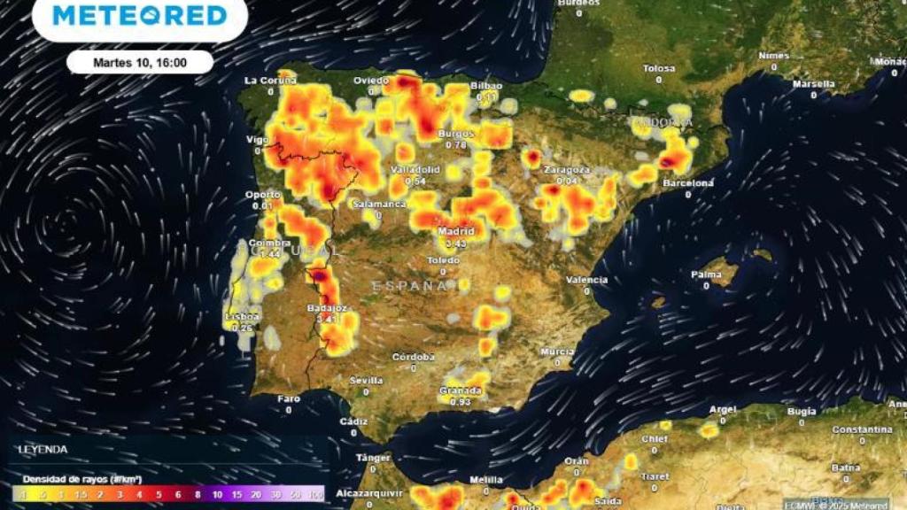 Actividad eléctrica de España a partir de la tarde de este martes, 10 de junio
