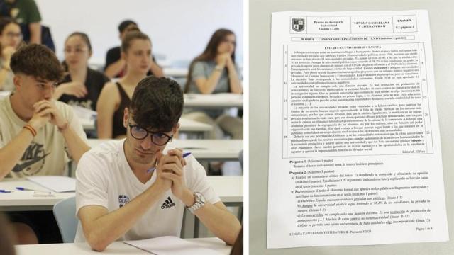 El polémico comentario de texto y alumnos haciendo los exámenes de la EBAU
