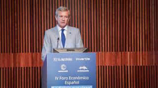 El presidente de la Xunta de Galicia, Alfonso Rueda, este martes en el IV Foro Económico Español 'La Galicia que viene'.