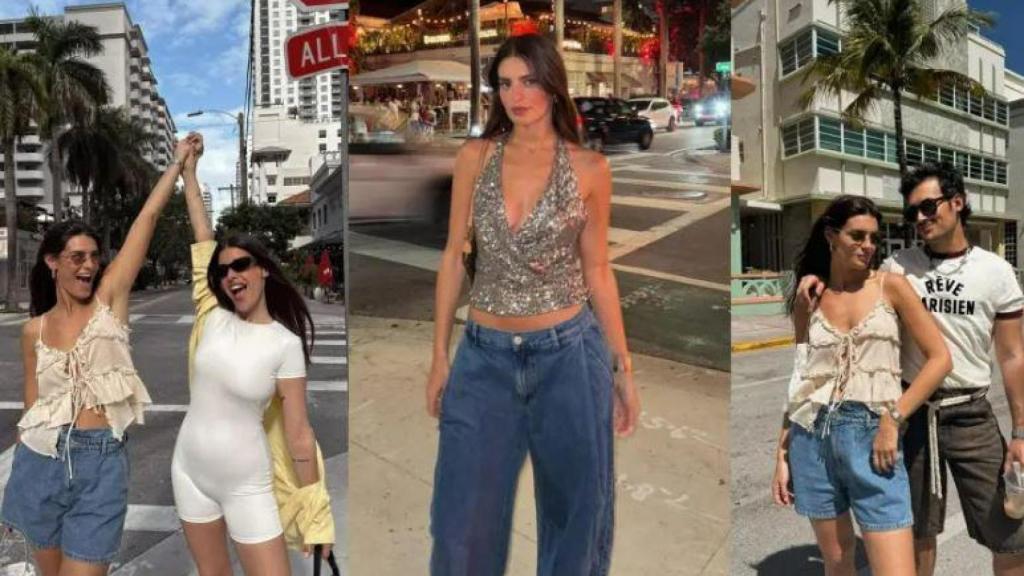 Susana con sus amigos Dulceida y José Obando en su despedida de soltera en Miami.