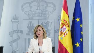 La portavoz del Gobierno, Pilar Alegría, este martes en rueda de prensa.