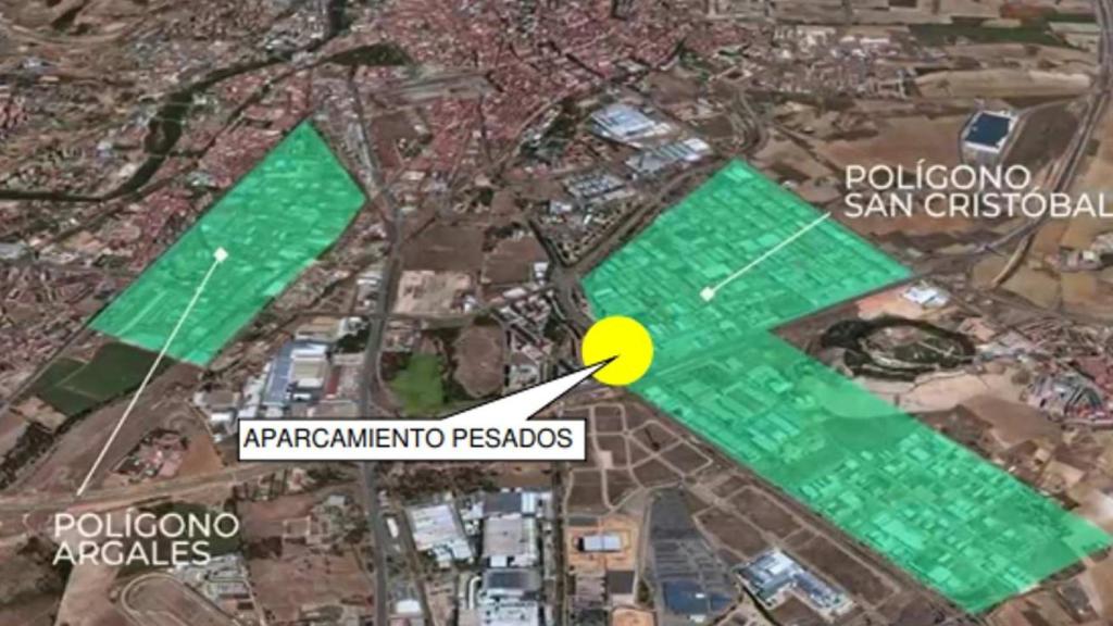 Ubicación del nuevo aparcamiento para vehículos pesados