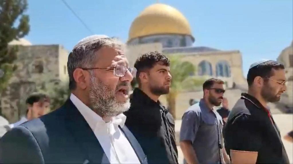 El ministro israelí de Seguridad Itamar Ben-Gvir hizo una polémica visita a la Explanada de las Mezquitas el13 de agosto del año pasado.