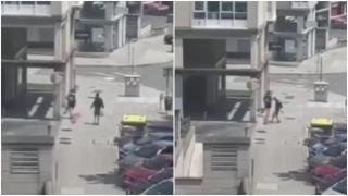 Capturas del vídeo en el que se ve a un hombre golpear a un perro.