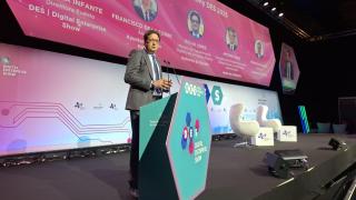 El ministro para la Transformación Digital y de la Función Pública, Óscar López, durante su intervención en Málaga.