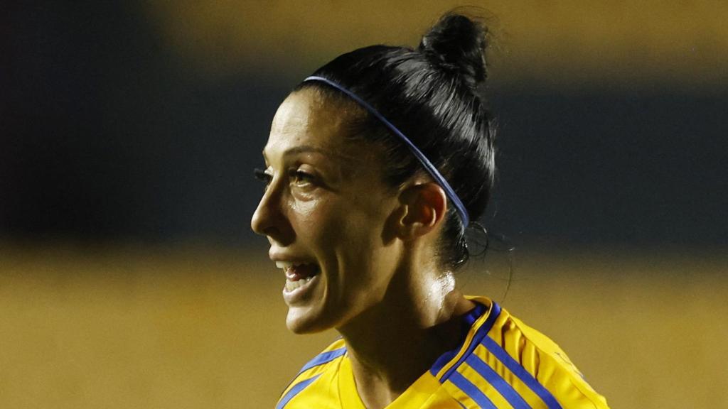 Jenni Hermoso, durante un partido con Tigres en la Liga MX Femenil.