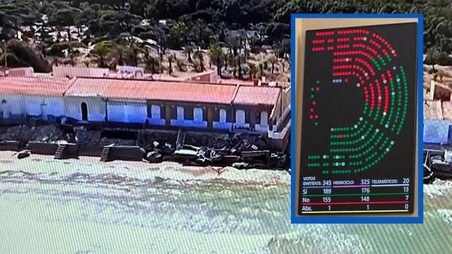 Las históricas casas de la playa Babilonia de Guardamar y el resultado de la votación en el Congreso.