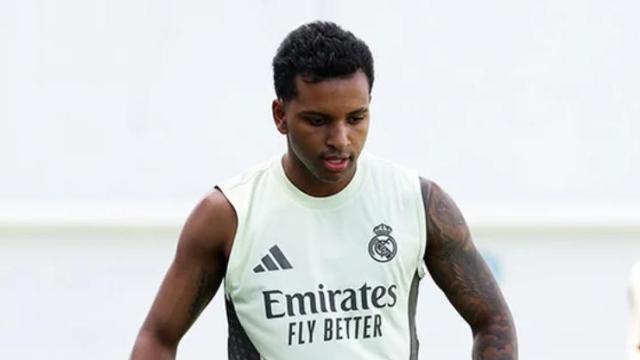 Rodrygo entrenando con el Real Madrid