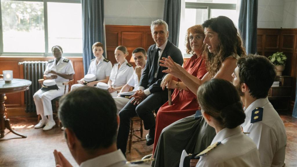 Presentación de la serie 'Marusía', con Ghislain Barrois, Arantxa Écija y Begoña Álvarez en el centro.