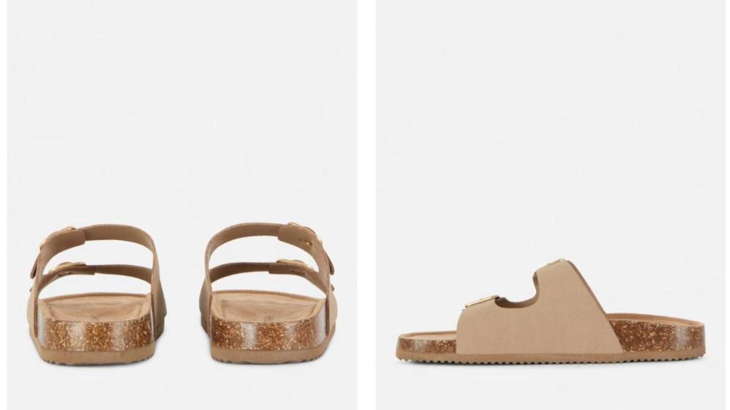 Sandalias doble hebilla de Primar en tono tostado.