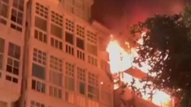 Incendio en un edificio okupa en A Coruña