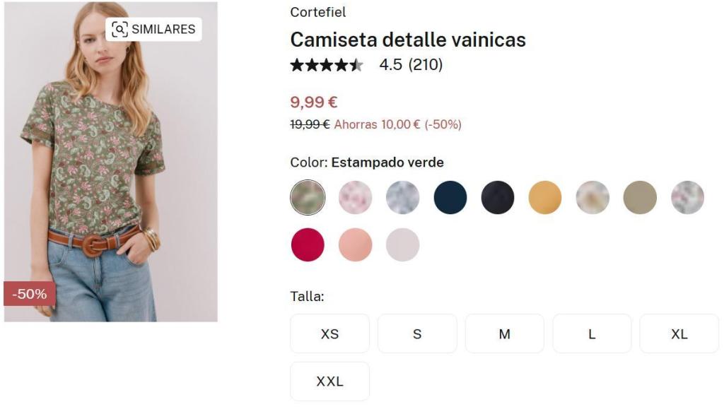 Camiseta detalle vainicas. Ref. 9169061