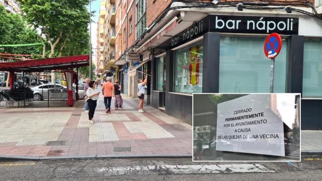 Montaje con el cierre del Bar Napoli