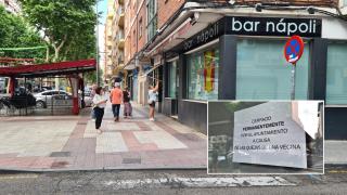 Montaje con el cierre del Bar Napoli