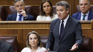 El líder del Partido Popular, Alberto Núñez Feijóo, este miércoles en el Congreso.