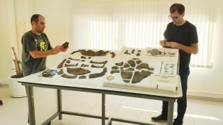 Región dorsal y ventral del caparazón del nuevo ejemplar de tortuga primitiva procedente de Ariño