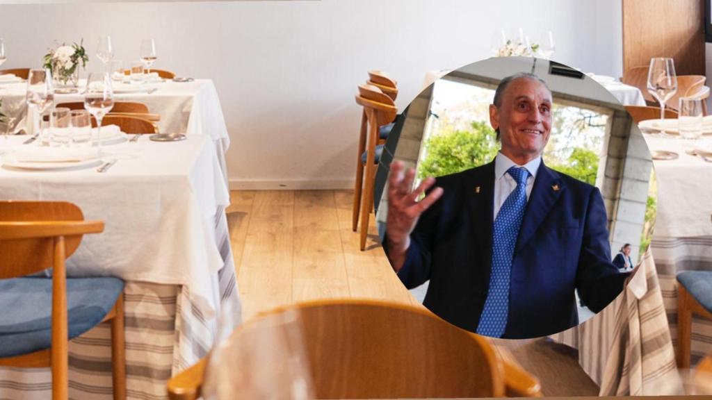 Un montaje del restaurante y Lopera.