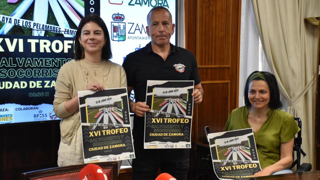 Presentación del XVI Trofeo de Salvamento y Socorrismo Dragones Ciudad de Zamora con Laura Huertos, Óscar Vaquero y María Eugenia Cabezas