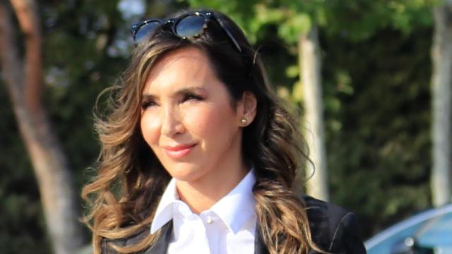 Paloma Lago, en el funeral de Antonio García Fernández en septiembre de 2022.