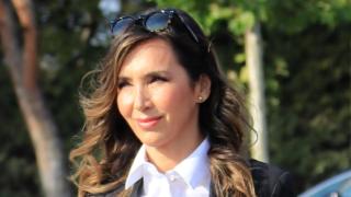 Paloma Lago, en el funeral de Antonio García Fernández en septiembre de 2022.