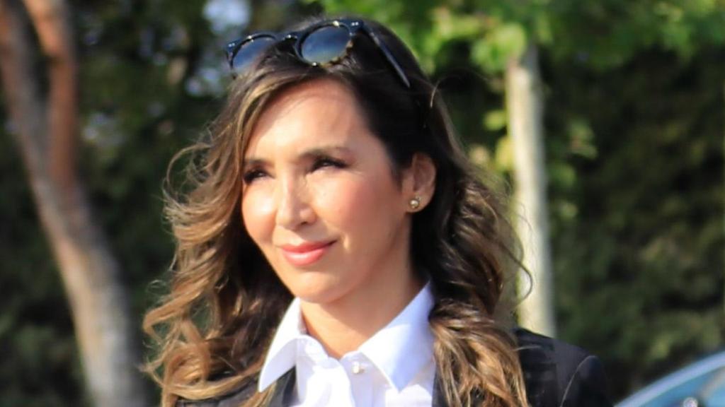 Paloma Lago, en el funeral de Antonio García Fernández en septiembre de 2022.