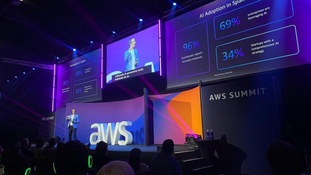 El vicepresidente del Sur de Europa de AWS, Julen Goues, durante la apertura del evento.