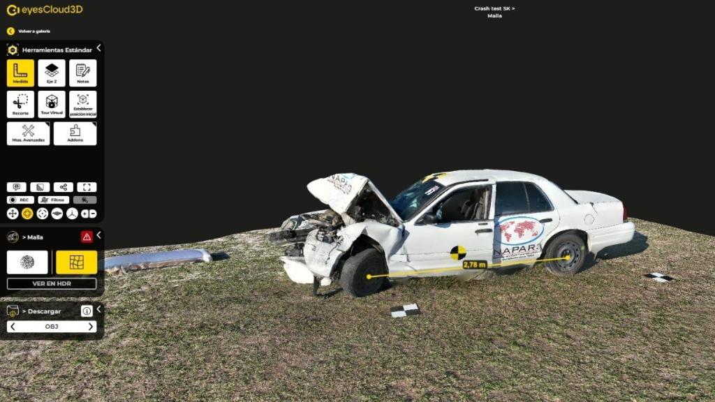 Recreación de un accidente en 3D.