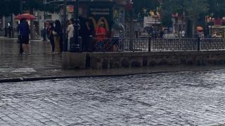 Granizada este jueves en la plaza de Zocodover de Toledo.