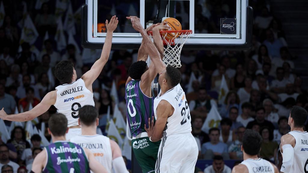 Tyson Pérez durante el Real Madrid vs. Unicaja de las semifinales de la ACB