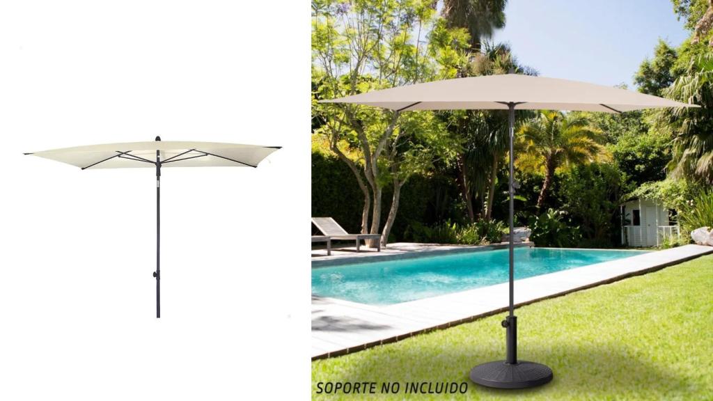 La sombrilla Aktive de Leroy Merlin.