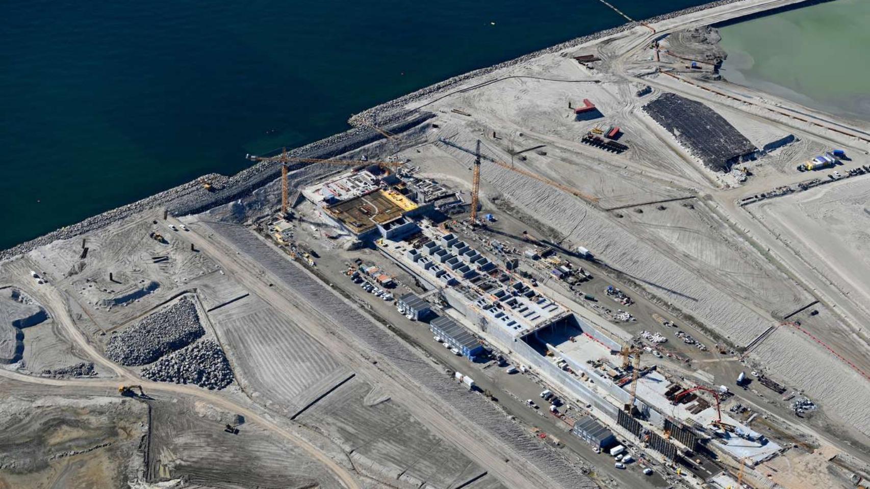 Las obras en la entrada del túnel desde Dinamarca
