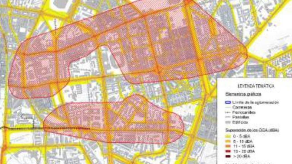Mapa del ruido en las avenidas de Nervión.
