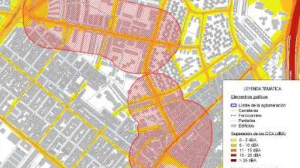 Mapa del ruido en Puerto del Escudo, Ingeniero de la Cierva y Avenida de los Gavilanes.