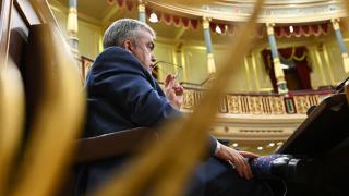 El secretario de Organización del PSOE, Santos Cerdán, este jueves en el Congreso.