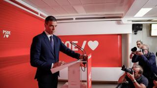 El presidente del Gobierno y líder del PSOE, Pedro Sánchez, este jueves en Ferraz.