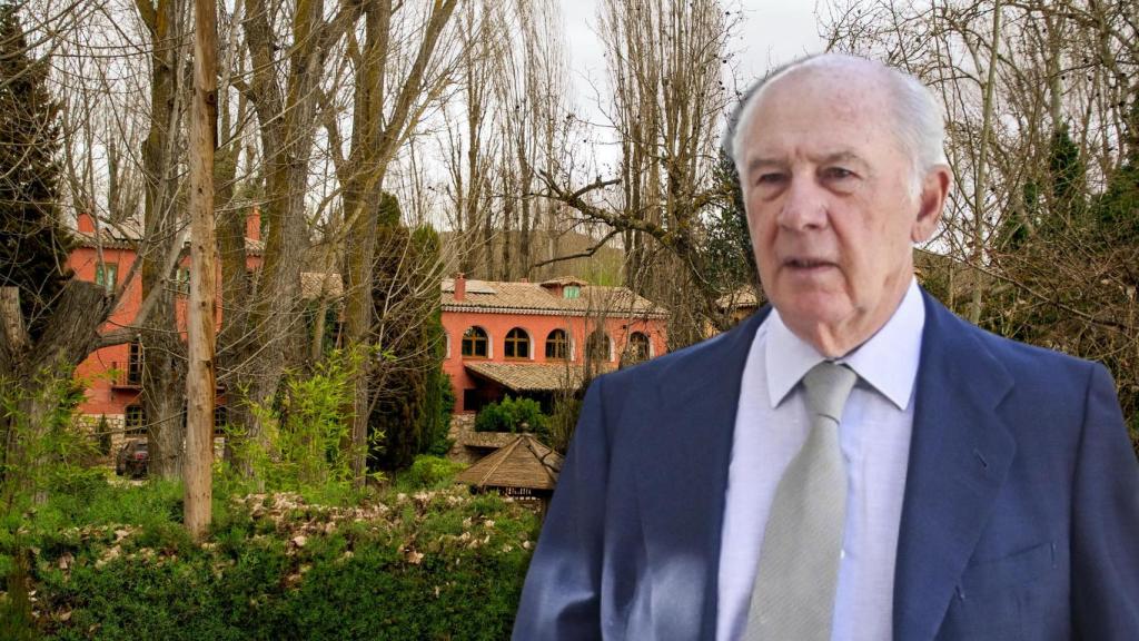 Rodrigo Rato y su finca, en un montaje de JALEOS.