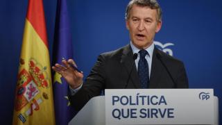 El presidente del PP, Alberto Núñez Feijóo, este jueves.