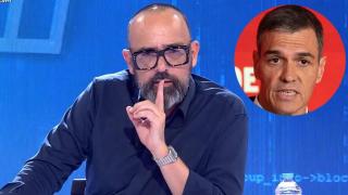 Risto Mejide, en un montaje con una foto de Pedro Sánchez.