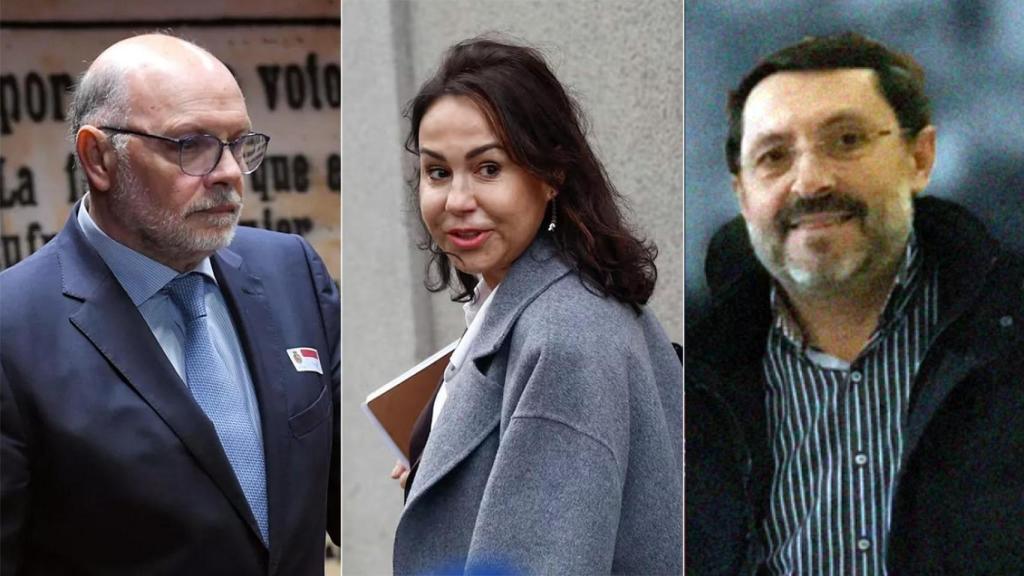 Javier Herrero Lizano, antiguo responsable de Carreteras; la expresidenta de Adif, Isabel Pardo de Vera, y el constructor José Ruz.