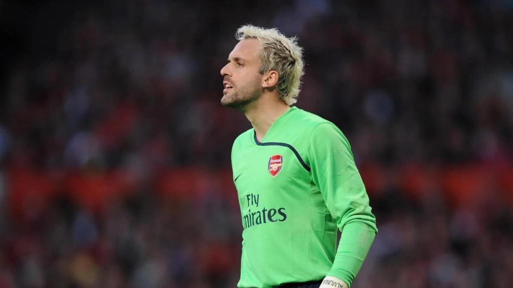 Manuel Almunia, en un partido del Arsenal.