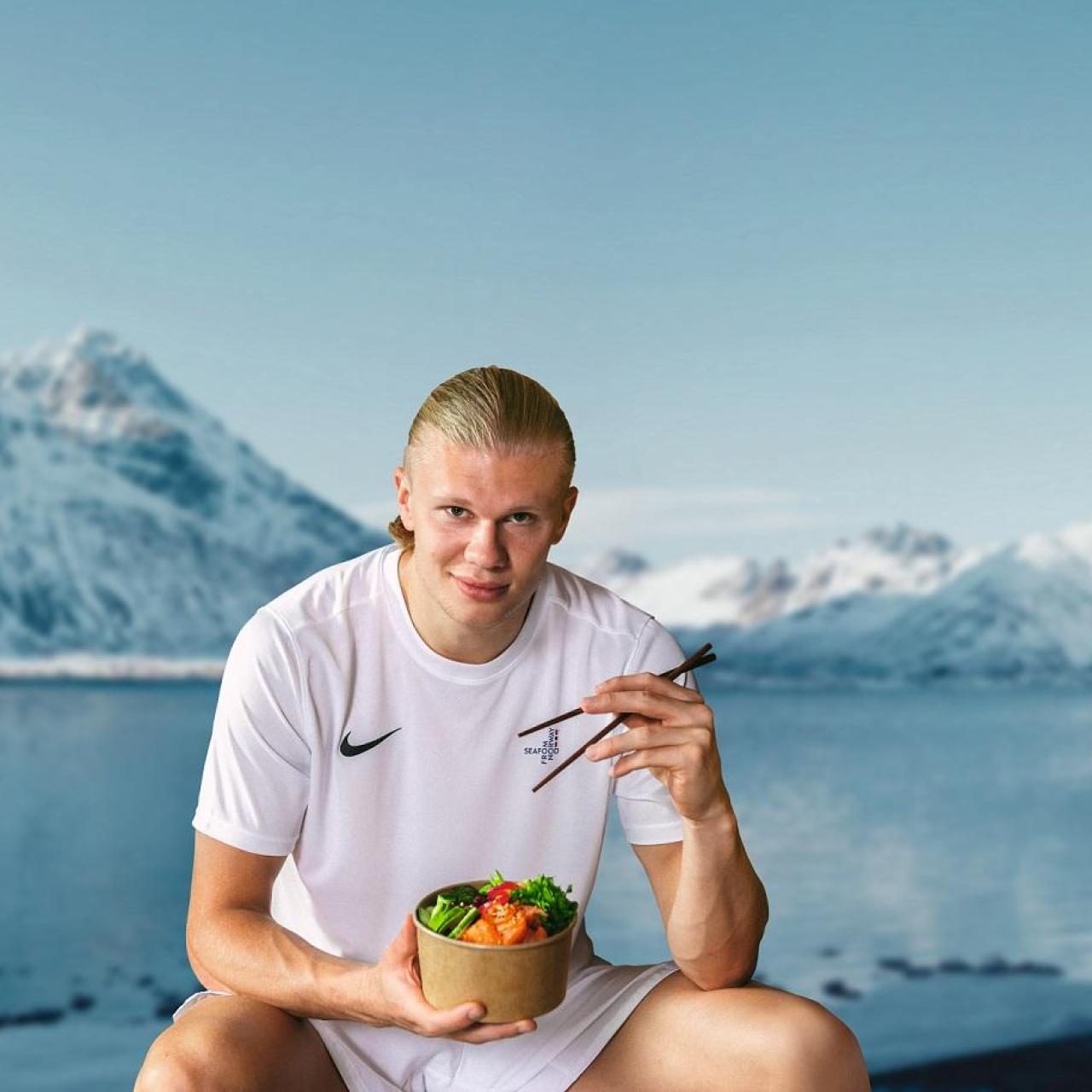Erling Haaland, embajador del salmón de Noruega.
