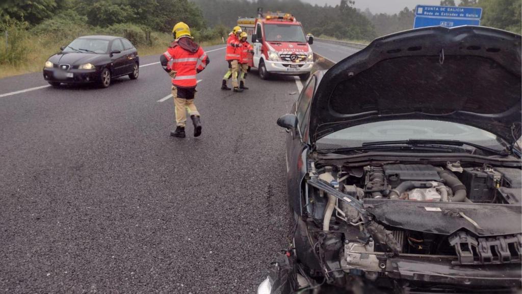 Herido en un accidente de tráfico en Rianxo.