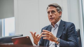 Luis Megías, responsable de BlackRock para Iberia, durante la entrevista con EL ESPAÑOL-Invertia.