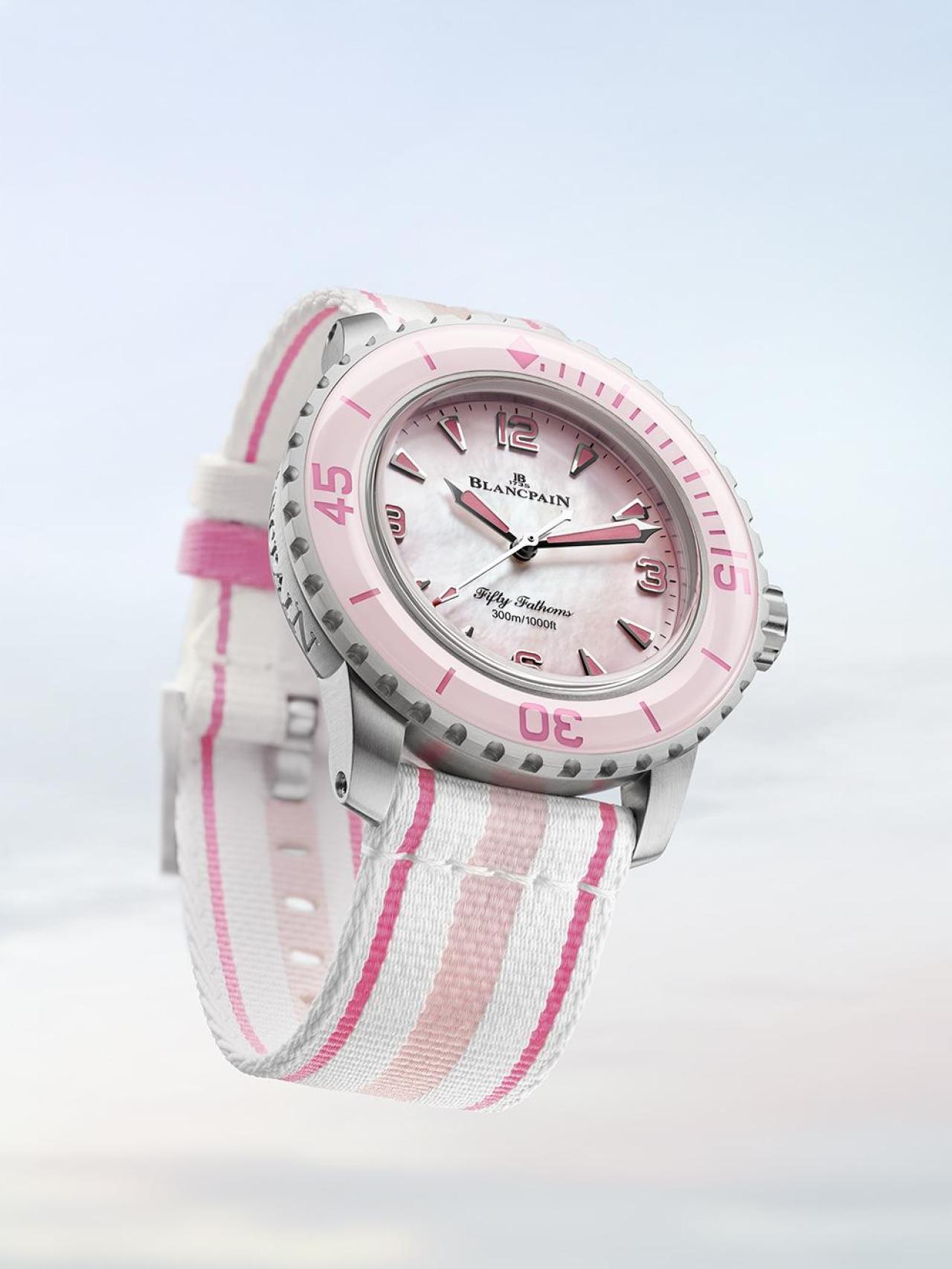 Detalle del modelo rosa de Blancpain.